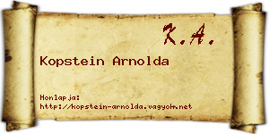 Kopstein Arnolda névjegykártya